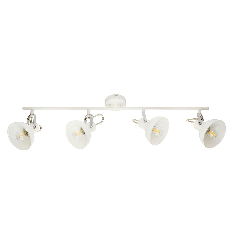 DECKENLEUCHTE Metall Chrom Weiß bewegliche Spots - Weiß, Metall (80/12.2/23cm) - Globo Lighting