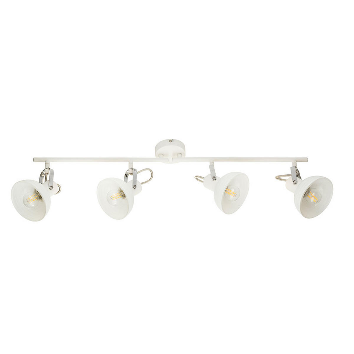 DECKENLEUCHTE Metall Chrom Weiß bewegliche Spots - Weiß, Metall (80/12.2/23cm) - Globo Lighting