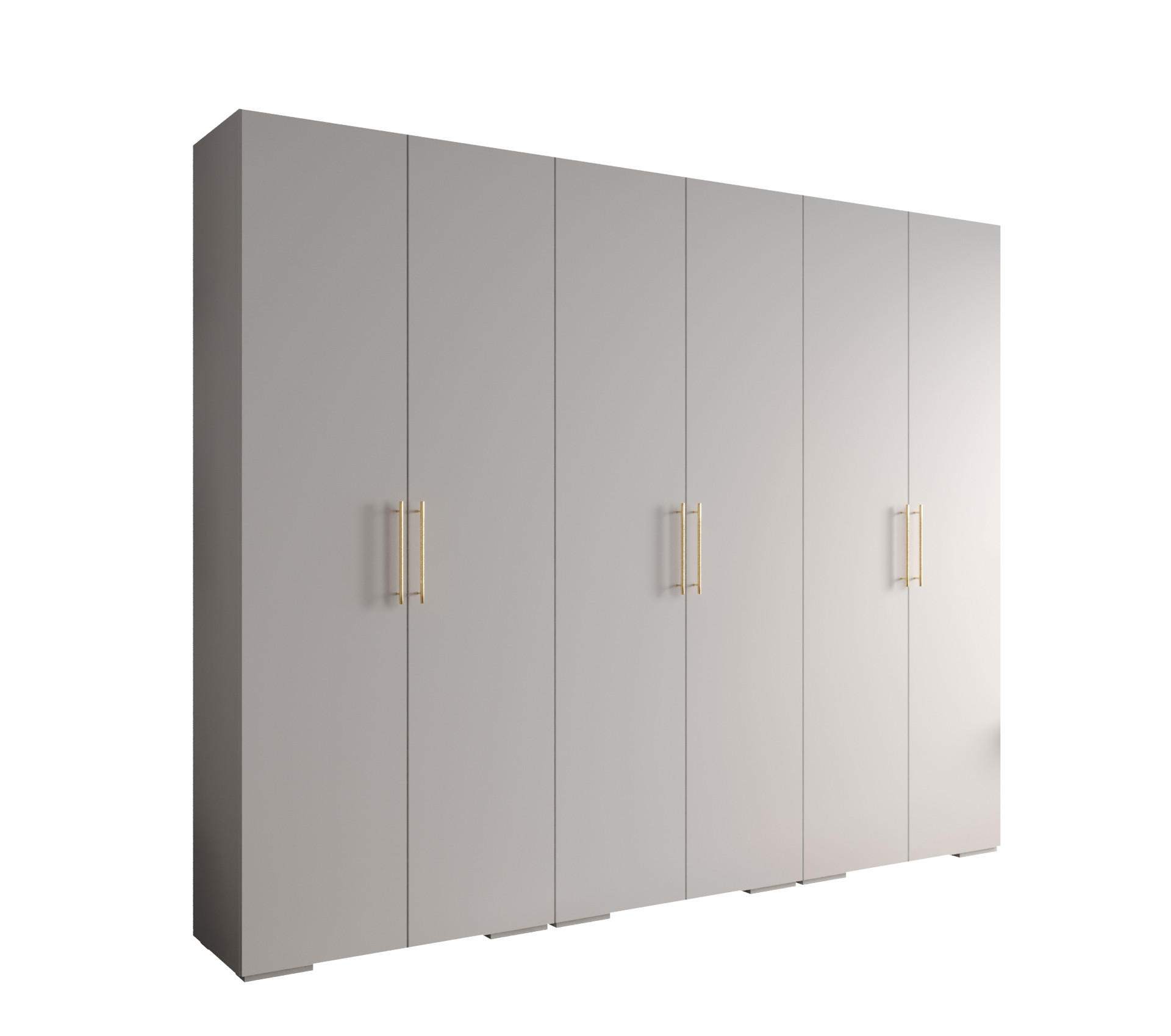 Abiks Möbel Drehtürenschrank Weiß, Gold 300x236.7x47 cm