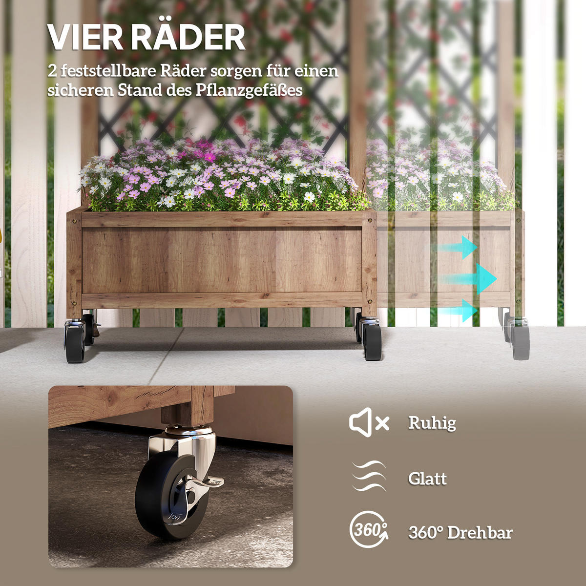 HOCHBEET 2er-Set - Braun, Holzwerkstoff (25/97/52cm) - Outsunny