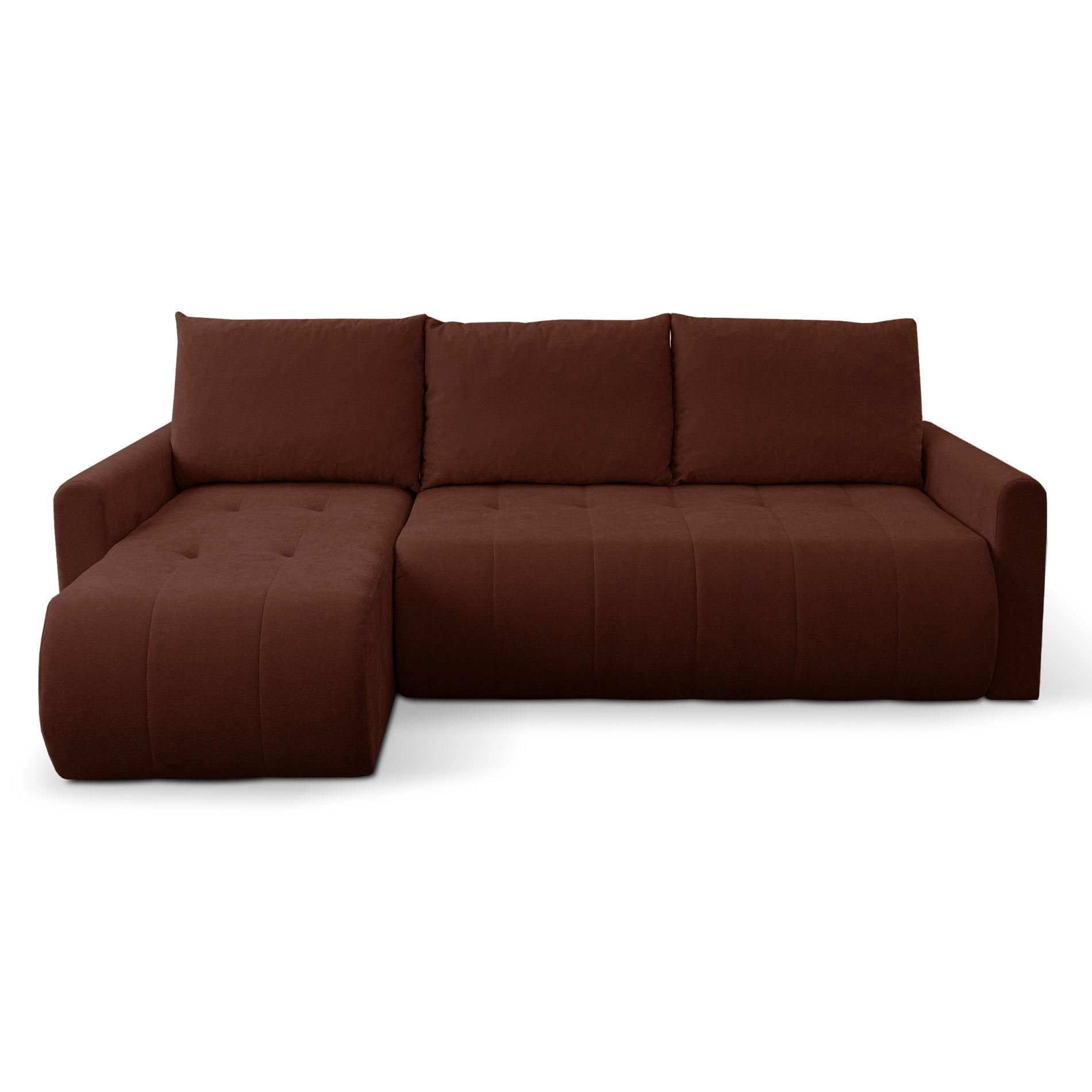 ECKSOFA Timmone Kupfer Chenille 230 cm - Schwarz/Kupferfarben, Kunststoff/Textil (230/149cm) - Selsey