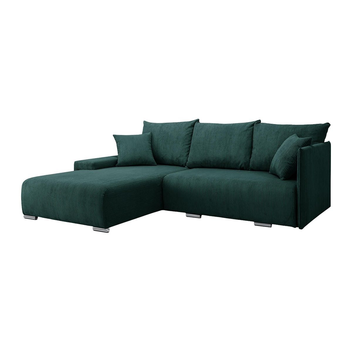 ECKSOFA TRAWANGA L mit Schlaffunktion, Grün - Grün, Textil (246/188cm) - Fedve