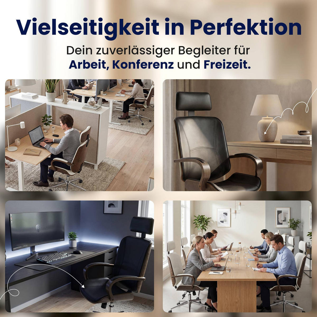 DREHSTUHL Lederlook Weiß/Grau - Weiß/Grau, Textil/Metall (70/118/70cm) - CLP