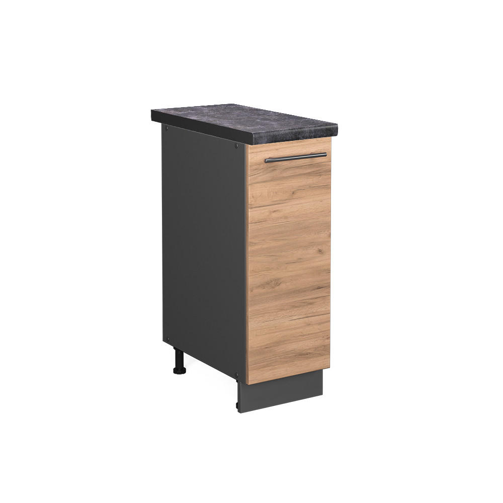 APOTHEKERUNTERSCHRANK Fame-Line Goldkraft Eiche 30 cm, AP Anthrazit - Honigeiche/Anthrazit, Holzwerkstoff (30/82/60cm) - Vicco