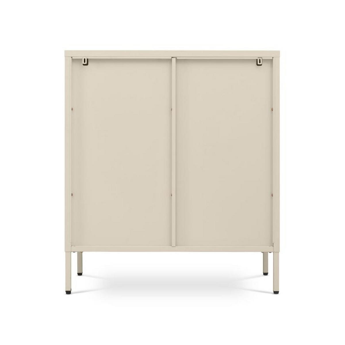 KURT Sideboard aus Metall im Industriestil mit 2 Türen, beigefarbenes Riffelglas, 80 cm - Beige, Metall (80/90/35cm) - Sicaan