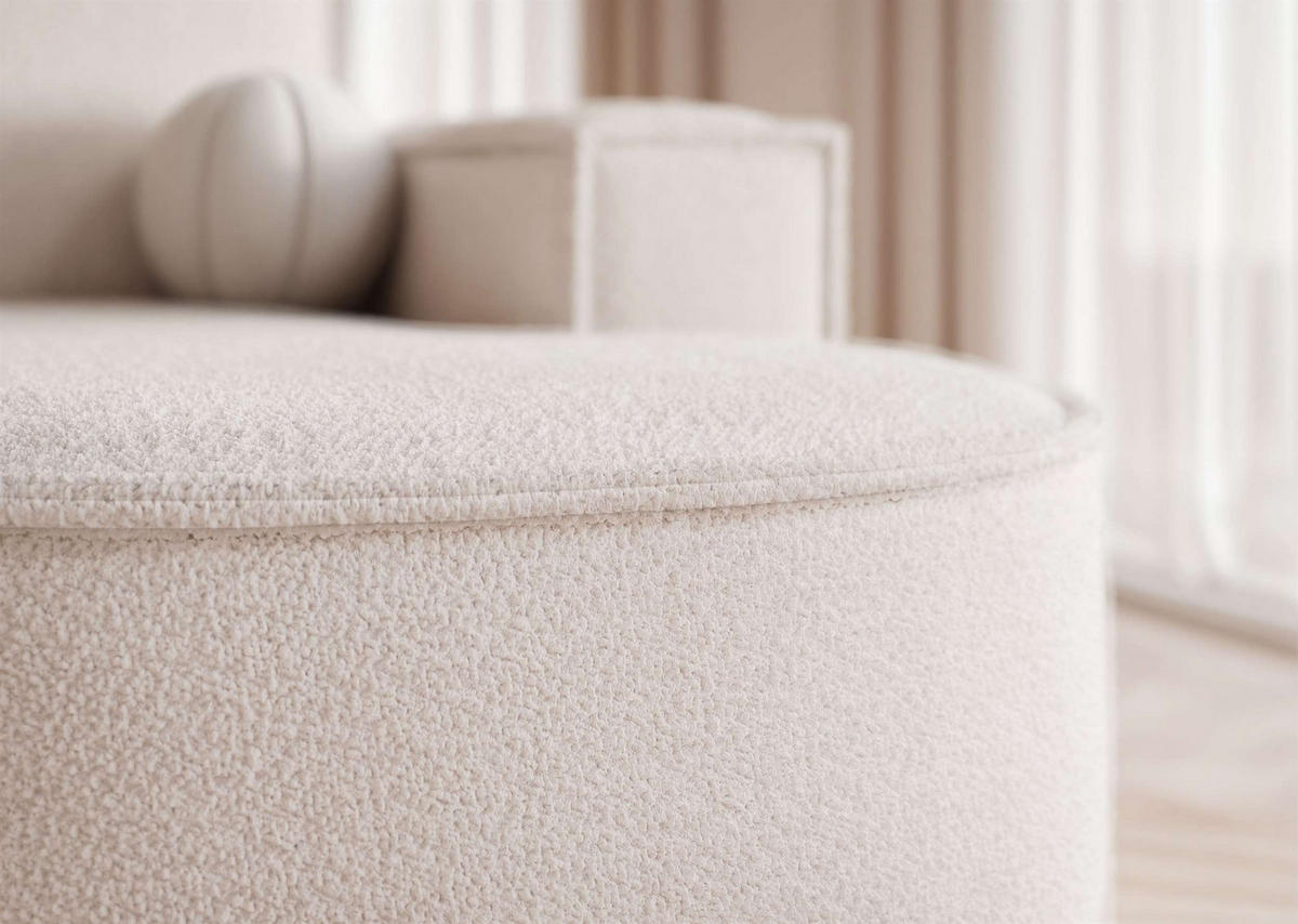 WOHNLANDSCHAFT U-Form mit Schlaffunktion, Creme - Creme, Textil (316/88/157cm) - Idohome