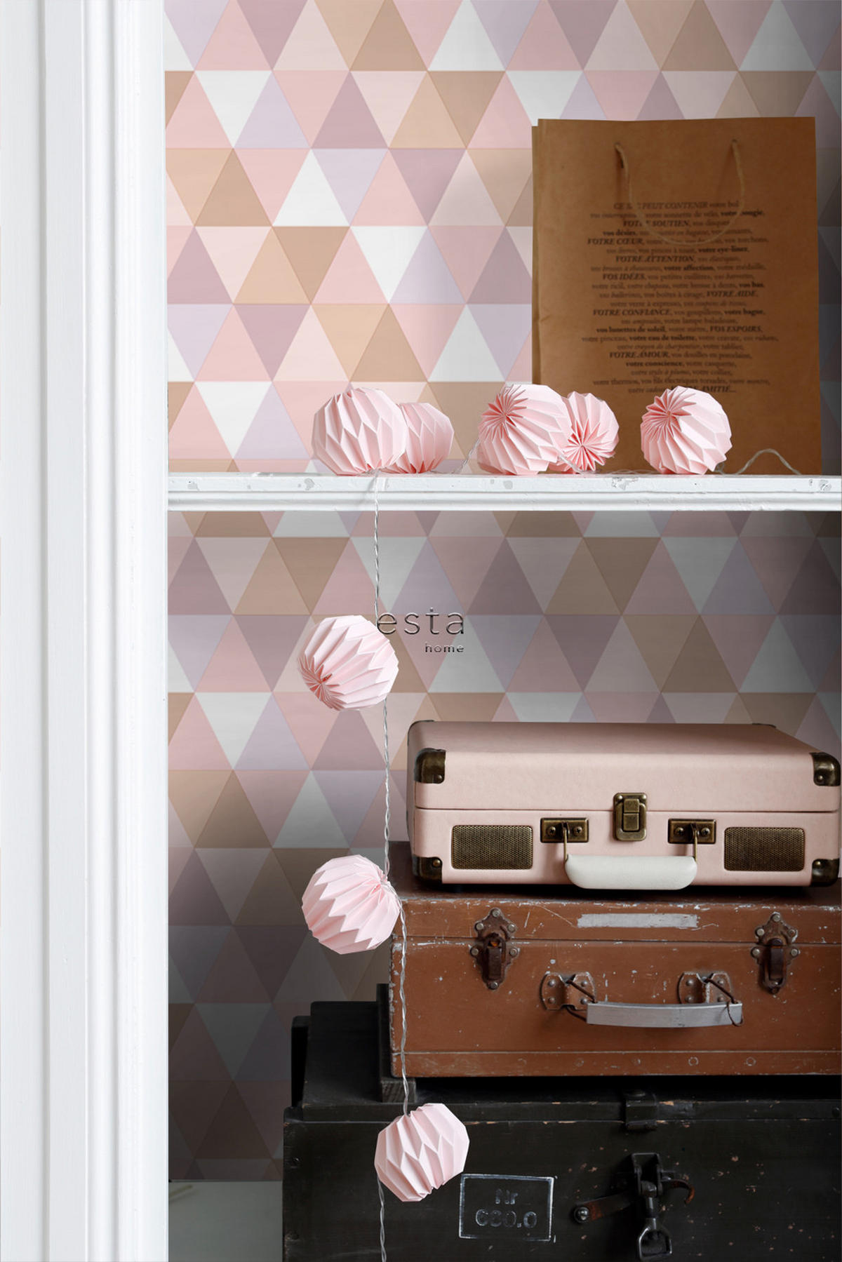 TAPETE Dreiecke 50 x 900 cm - Multicolor, Papier (50/0.1cm) - ESTAhome