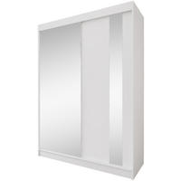 SCHWEBETÜRENSCHRANK Gaja 150/216/61 weiß mit Spiegel und Schubladeneinsätze - Weiß, Holzwerkstoff (150/216/61cm) - Beautysofa