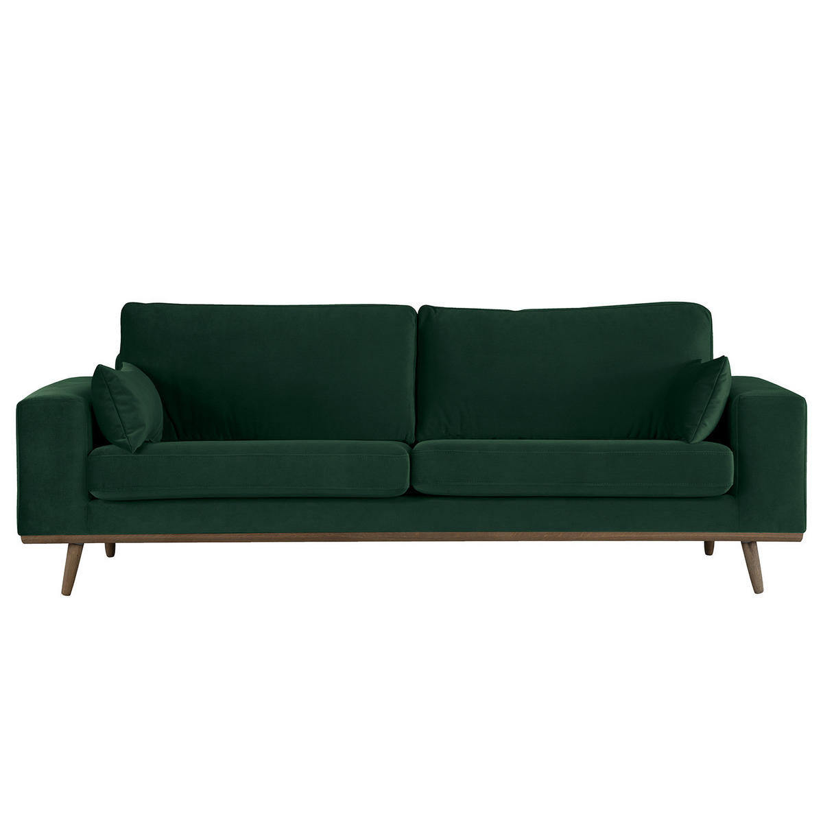 2-SITZER SOFA - Eichefarben/Grün, Eichenholz/Textil (197/81/88cm) - home24