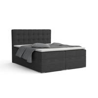 BOXBETT CARLY 180/200 in Cord Anthrazit mit Bonell-Federkernmatratzen H3 - Anthrazit, Holz/Holzwerkstoff (180/200cm) - Deine Möbel 24