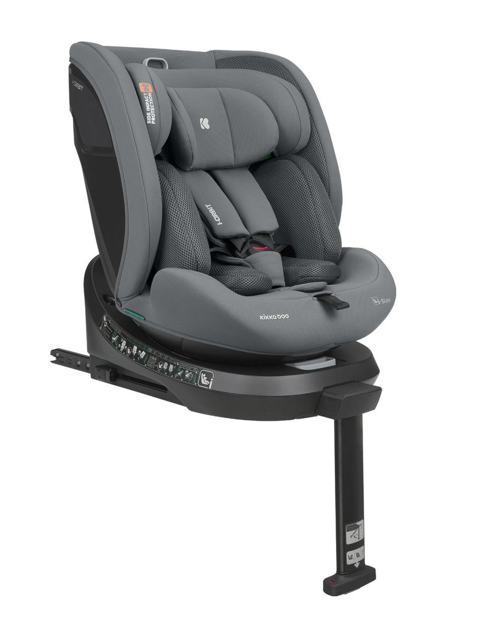 KINDERSITZ i-Orbit i-Size hellgrau (40-150cm) Gruppe 0+/1/2/3 Isofix Stützbein - Grau, Kunststoff (45/82/51cm) - Kikka boo