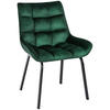 STUHL Samt grün - Schwarz/Grün, Textil/Metall (58/84/57cm) - CLP