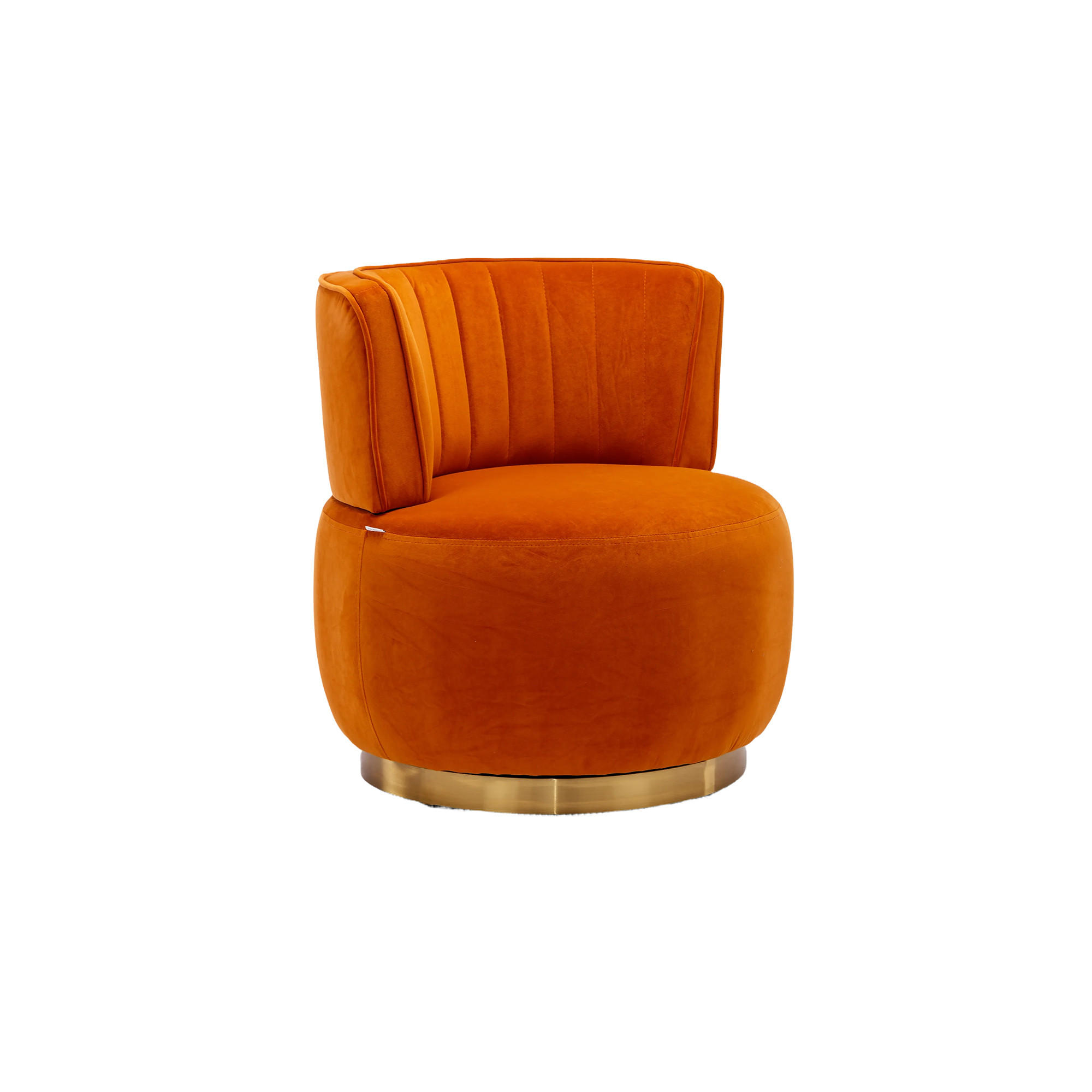 DREHSTUHL Samt Orange drehbar - Orange, Holzwerkstoff/Textil (62.5/69.5/62cm) - WISHDOR