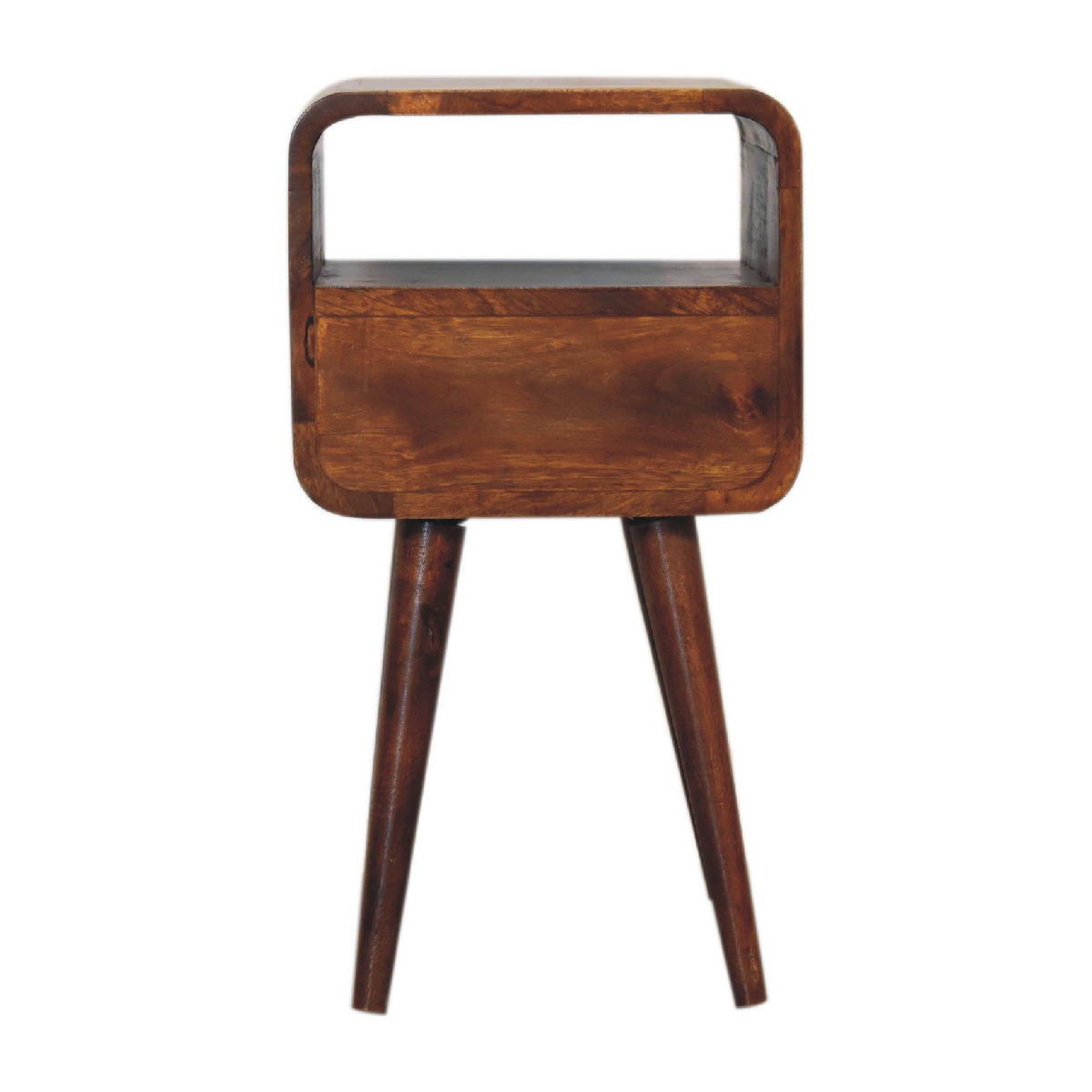 NACHTTISCH mit 1 Schublade, 1 Offener Ablage, Braun - Messingfarben/Braun, Holz/Metall (30/55/30cm) - Artisan Furniture