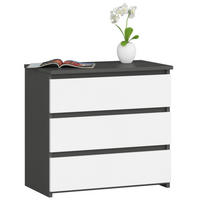 NACHTSCHRANK Grau, Weiß 60x35x57 cm - Wengefarben/Weiß, Holzwerkstoff (60/57/35cm) - Akord