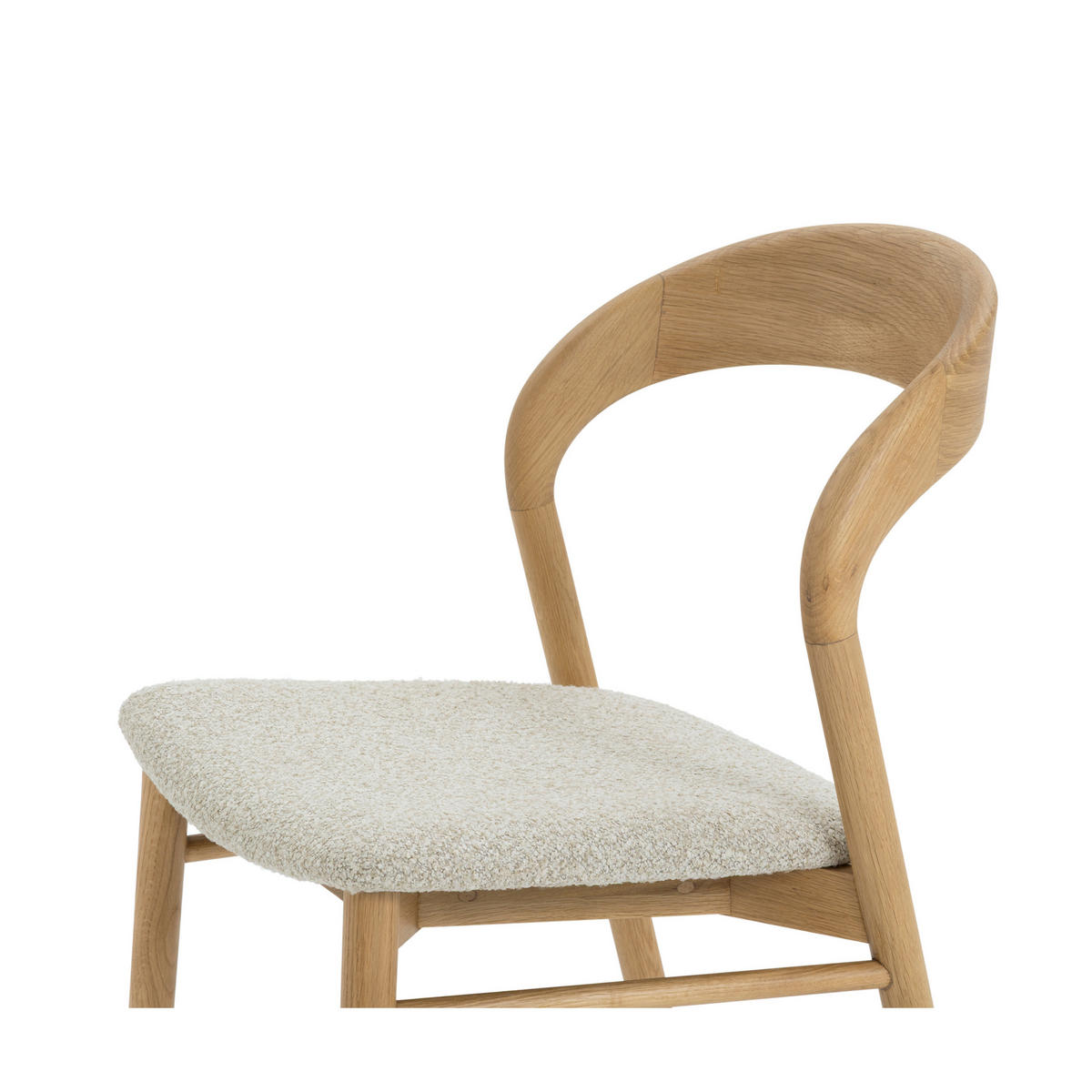 ESSZIMMERSTUHL Celeste, Natur Massiveiche + beiger Stoff - Beige, Holz (50/80/50cm) - WOODEK