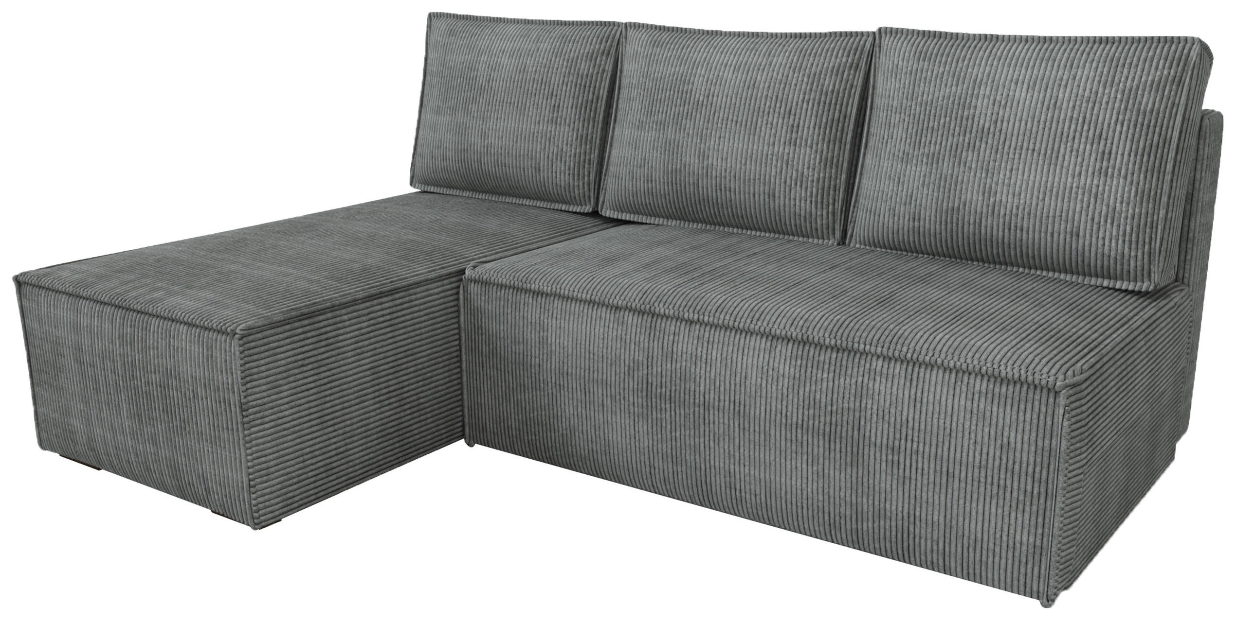 ECKSOFA Hector mit Schlaffunktion Grau Cord - Grau, Textil (200/141cm) - Bromarkt