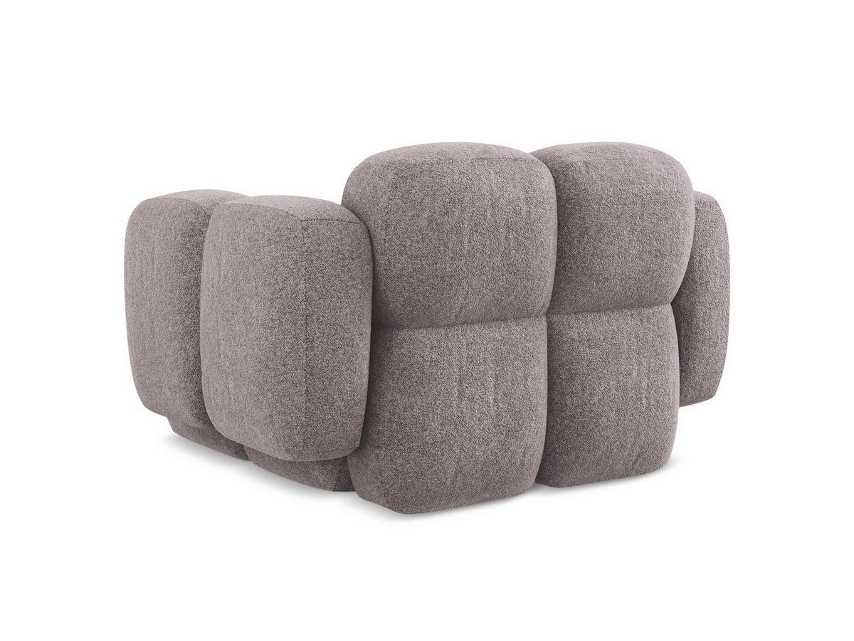 SESSEL Chenille Stoff Violett - Flieder/Schwarz, Holzwerkstoff/Kunststoff (120/72/115cm) - Makamii