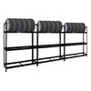REIFENREGAL Tiger XL 3er-Set mit 3x 200x150x45 cm 300 kg Fachlast bis zu 54 Reifen Schwarz - Schwarz, Metall (450/200/45cm) - PROREGAL