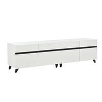 TV-SCHRANK 180 cm Hochglanz mit 4 Schränken & 8 Tischbeinen Für 80-Zoll Fernseher, verstellbare Trennwände, Stauraum - Weiß, Holzwerkstoff (180/49/40cm) - Urban Meuble