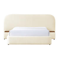 BETT mit Bettkasten - 2 Personen - Stoff - Weiß - Weiß, Textil (180/200cm) - Vente-Unique