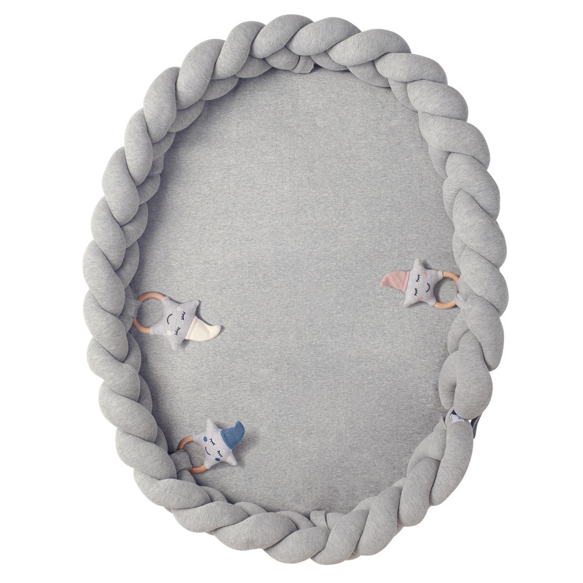 BABYNEST Baby Nest Nestchen Bettnest Reisebett XL mit Bettschlange 3tlg. mit Krabbeldecke - Grau, Textil (60/90cm) - nordic coast company