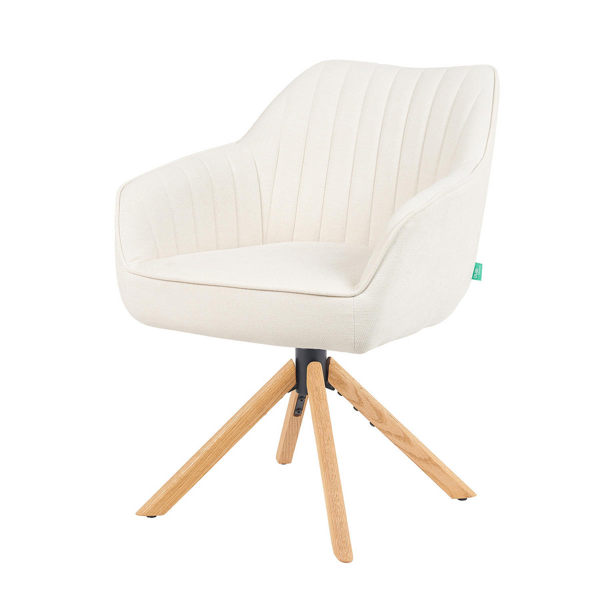 ARMLEHNSTUHL Mika-Luis 2er-Set - Honigeiche/Creme, Eichenholz/Holz (60/82/61cm) - DUBI Möbel