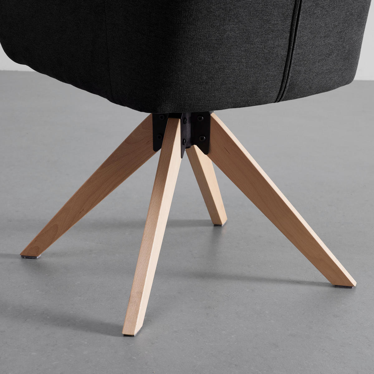 ARMLEHNSTUHL Lucita Anthrazit Samt Drehbar Gepolstert - Anthrazit, Holz (59/88/60cm) - Bessagi Home