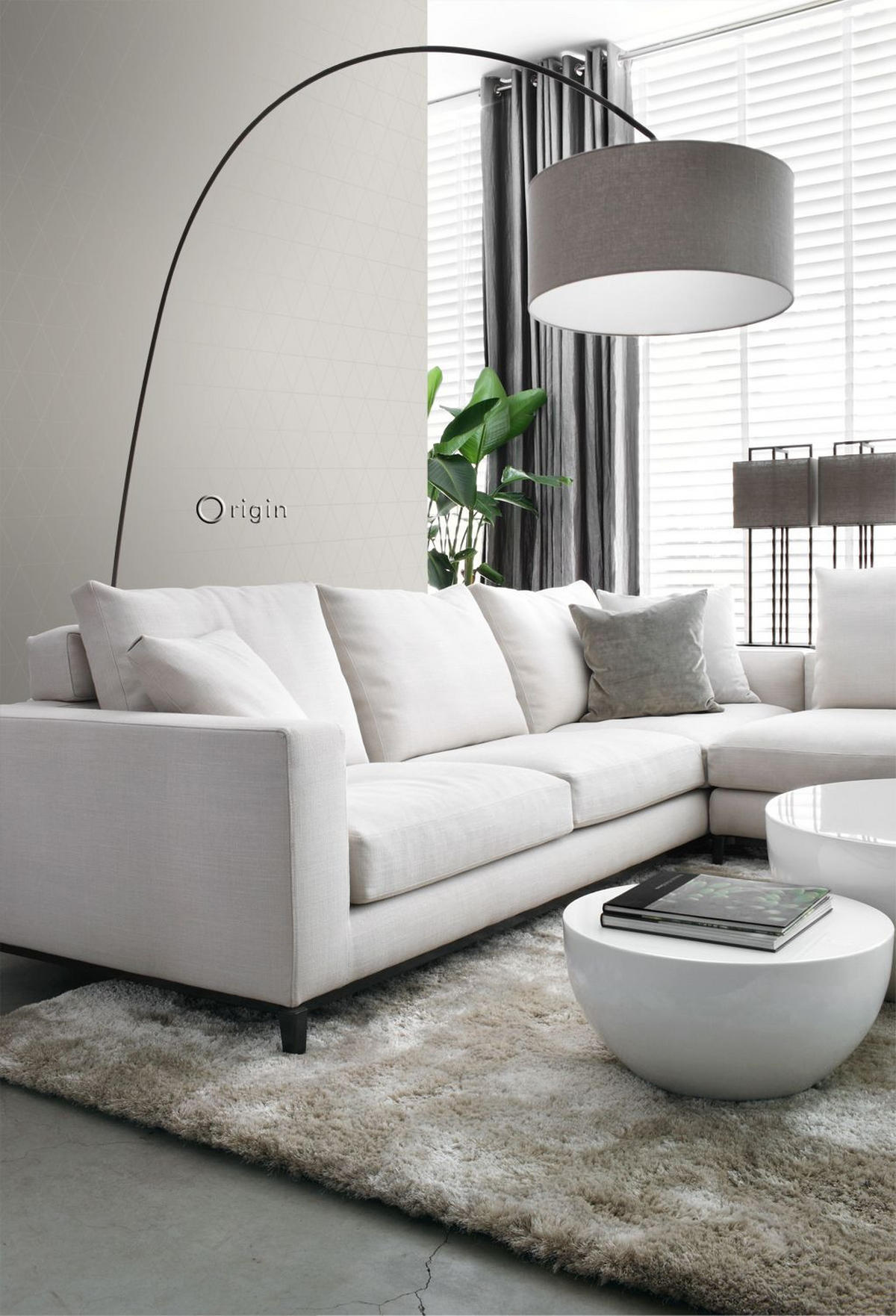 TAPETE grafische Dreiecke 53 cm x 10.05 m - Grau, Papier (53/1000cm) - Origin Wallcoverings