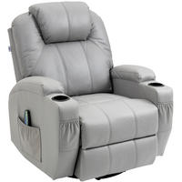 MASSAGESESSEL in Grau 99x89x106 cm mit Liegefunktion, 8 Massagepunkten und 360°-Drehfuß - Grau, Metall (89/106/99cm) - IVMEU
