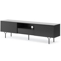 LOWBOARD NEROCCI 180x32x51 cm mit 1 Schubladen und 2 Türen Schwarz - Schwarz, Holzwerkstoff (180/51/32cm) - MASSENO