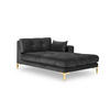 CHAISELONGUE rechts Mamaia aus Samt dunkelgrau - Dunkelgrau, Textil (102/75/185cm) - Micadoni