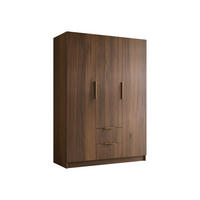 KLEIDERSCHRANK Calwi I - Goldfarben/Nussbaumfarben, Holzwerkstoff/Kunststoff (150/216/60cm) - MIRJAN24