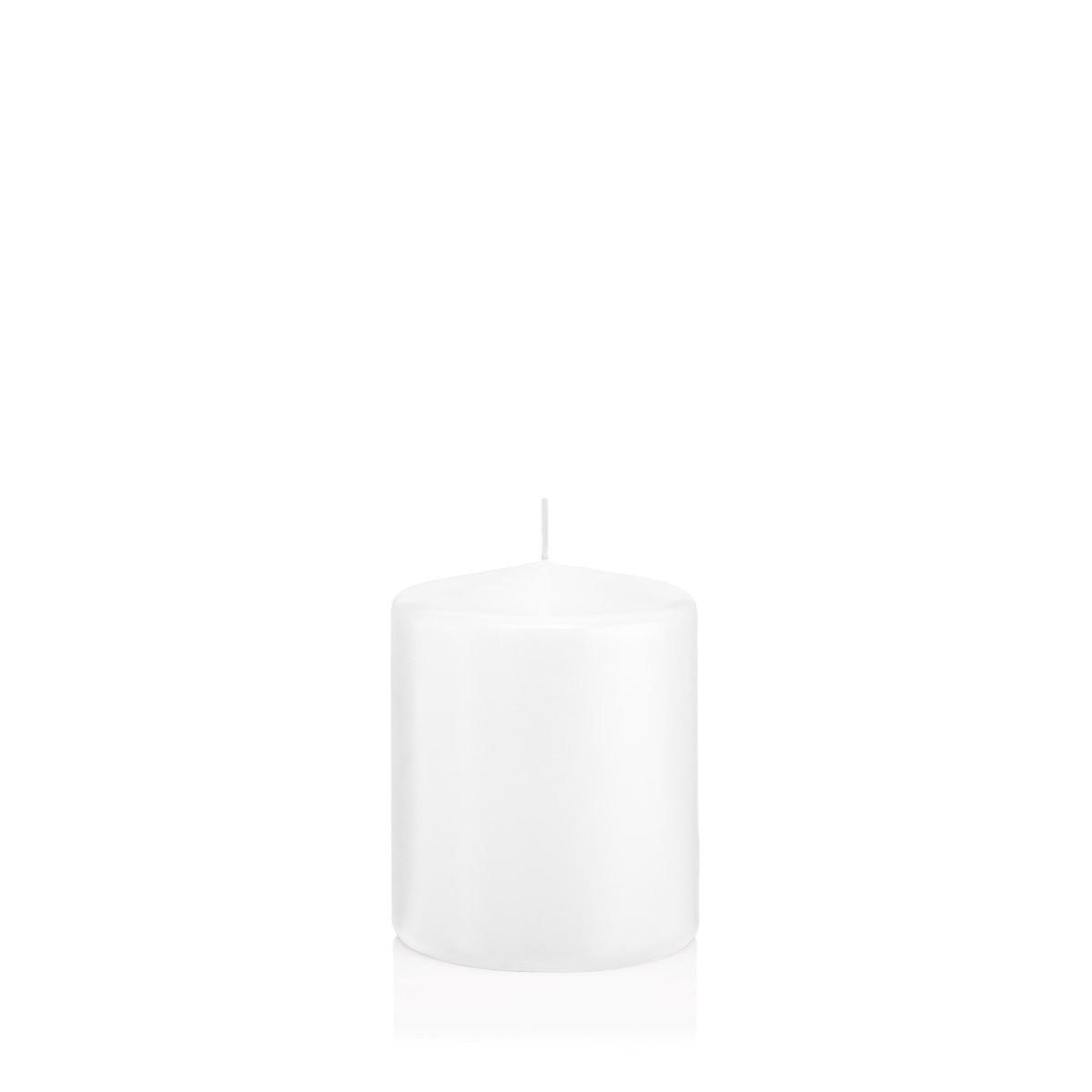 STUMPENKERZEN Weiß Ø 78 x 100 mm, 8 Stück - Weiß, Paraffin (8/10cm) - Wiedemann Kerzen