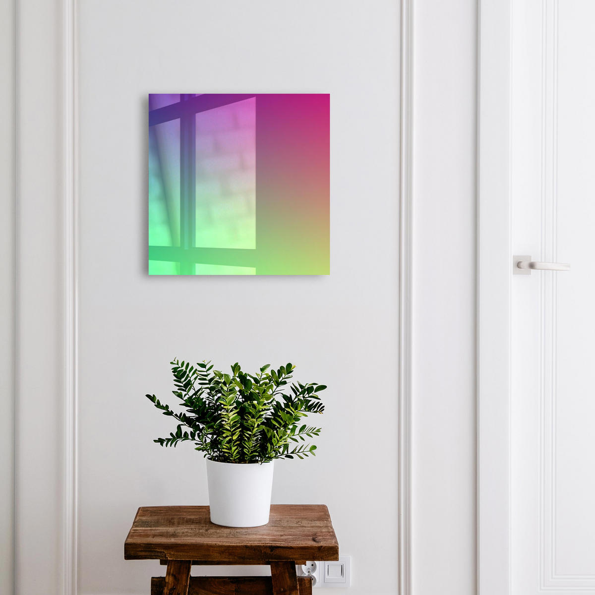 SCHLÜSSELBOX Schwarz 30x30 cm- Türöffnung nach rechts - Farbverlauf - Lila, Metall (30/30/5cm) - TULUP