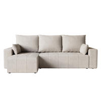ECKSOFA Tico mit Bettkasten und Schlaffunktion, L-Form/XL-Form, Velourstoff, Universal - Weiß, Holzwerkstoff (246/145cm) - 4ALL HOME