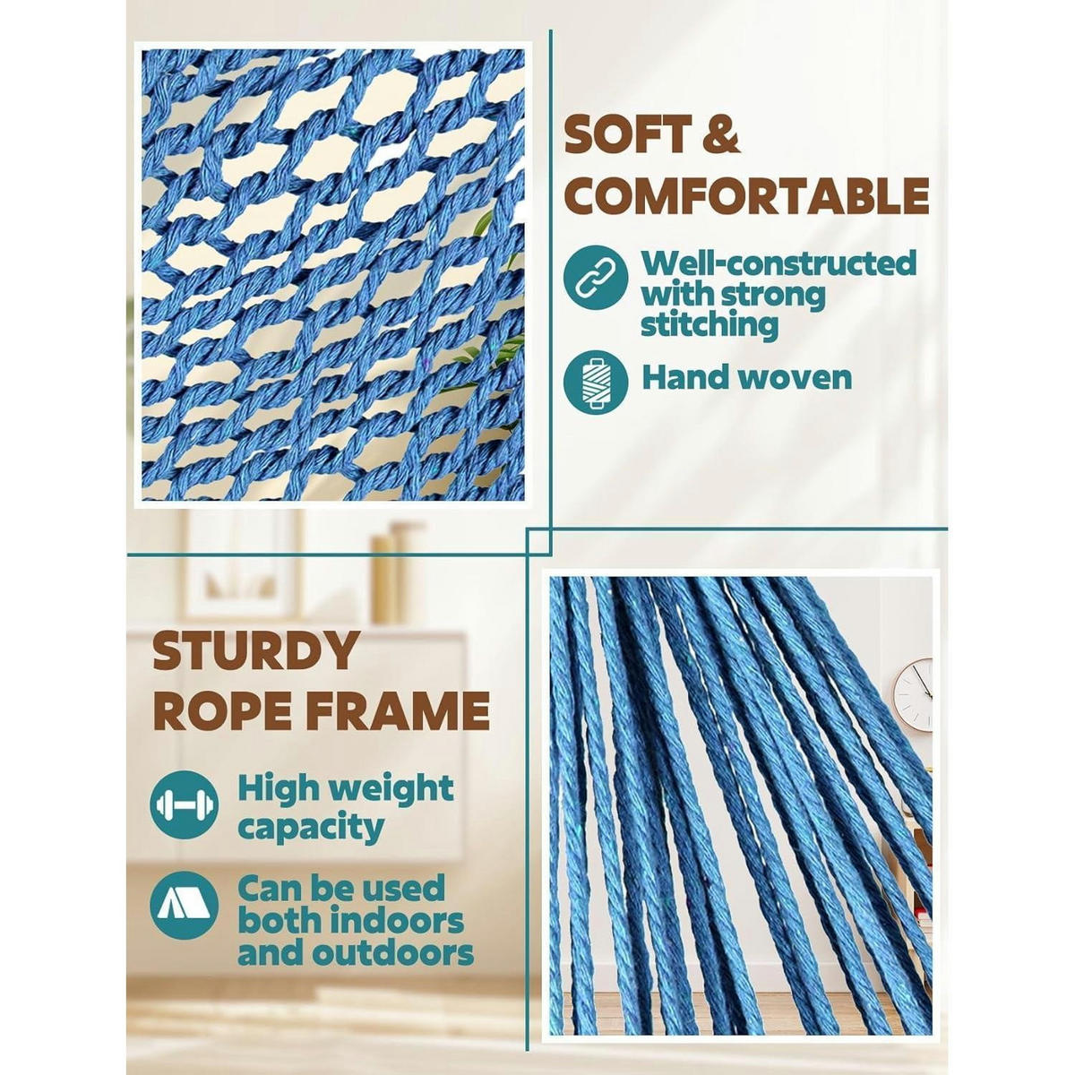 HÄNGESESSEL Baumwolle Königsblau 240 x 80 cm - Blau, Textil (80/1.5/240cm)