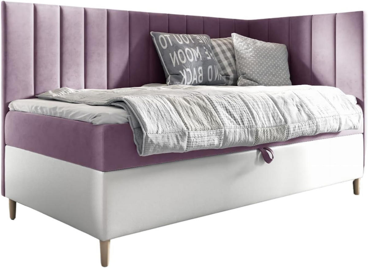 KINDERBETT MAYA 3 - Lila/Weiß, Holzwerkstoff (106/208cm) - Meblini