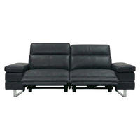 2-SITZER Sofa Virage Echtleder mit 2 x Relaxfunktion Schwarz - Schwarz, Leder/Metall (184/75/109cm)