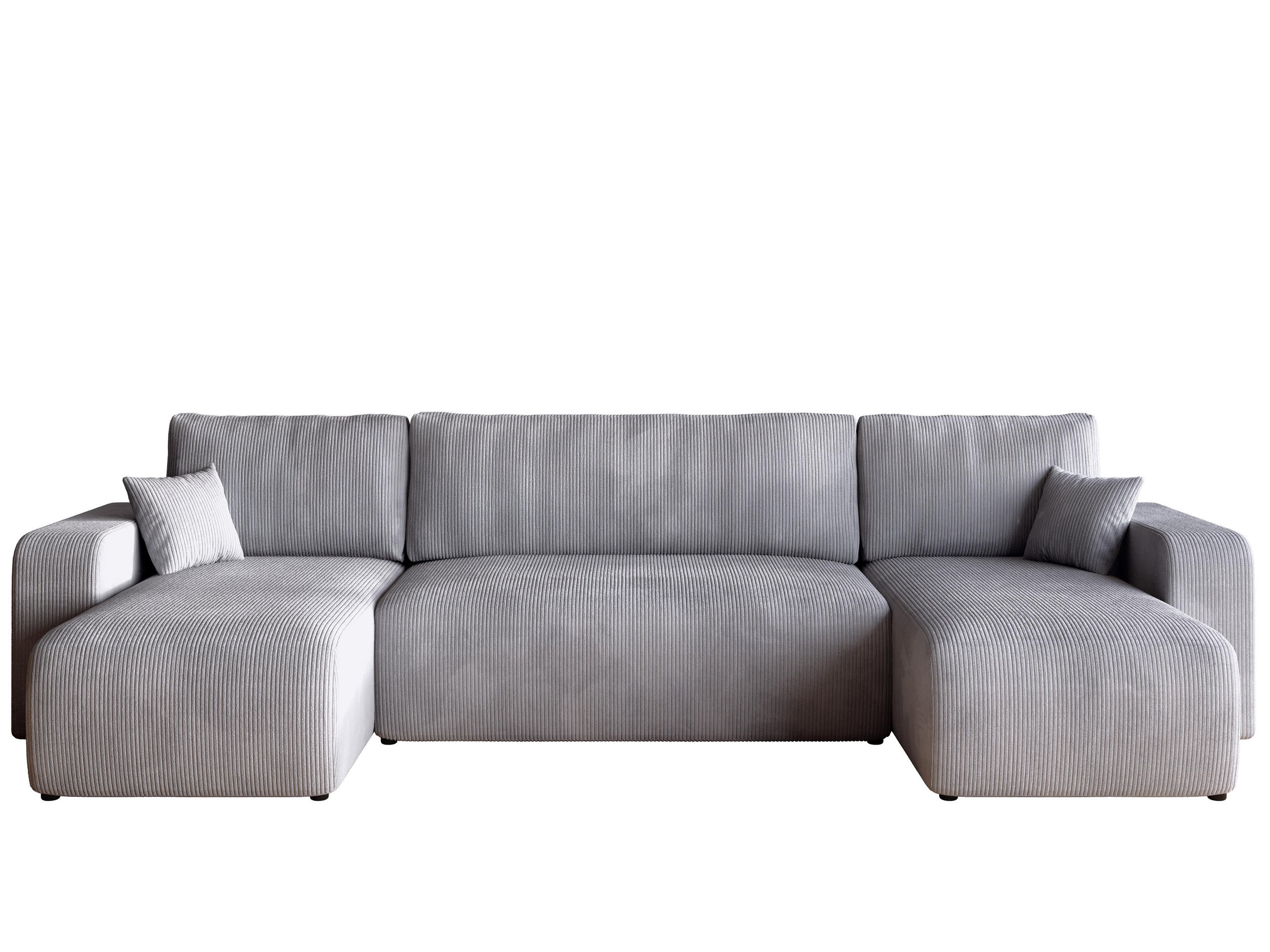 WOHNLANDSCHAFT PUMI mit Schlaffunktion Hellgrau Cord - Hellgrau, Textil (312/82/148cm) - Bromarkt