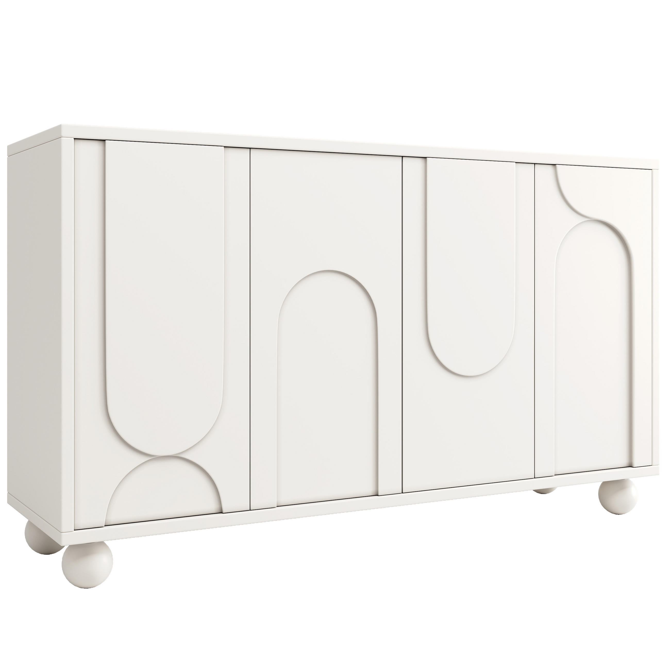 BUFET 120 cm alb cu 2 usi si raft reglabil, design modern