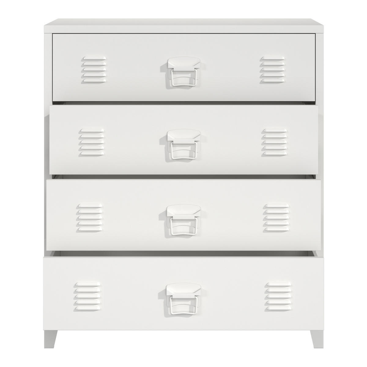 METALLSCHRANK Hämeenlinna - Weiß, Metall (80/92/40cm) - [en.casa]