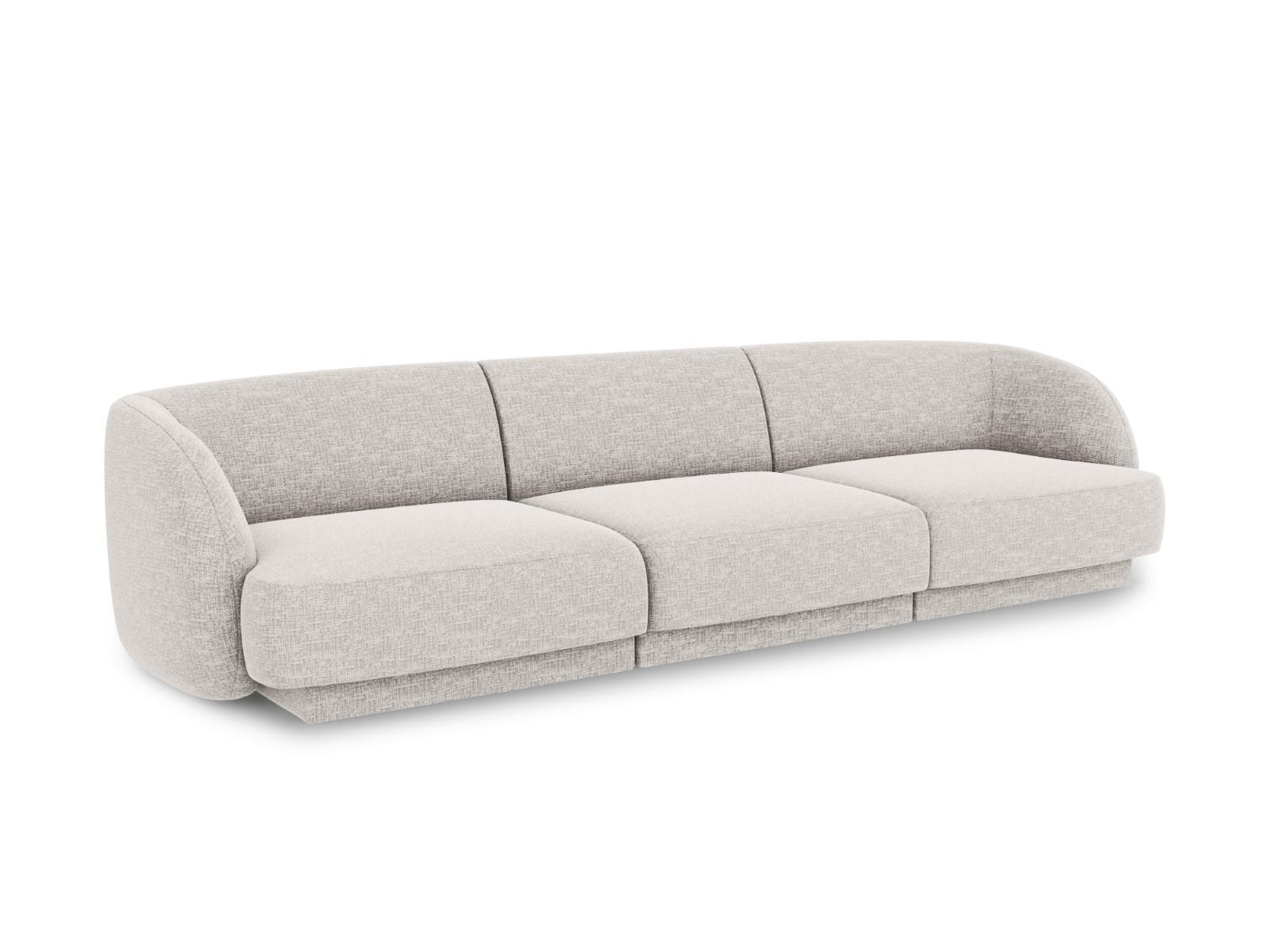 SOFA Miley aus Chenille-Stoff hellgrau 3 Sitzplätze - Hellgrau, Textil (90/70/255cm) - Micadoni