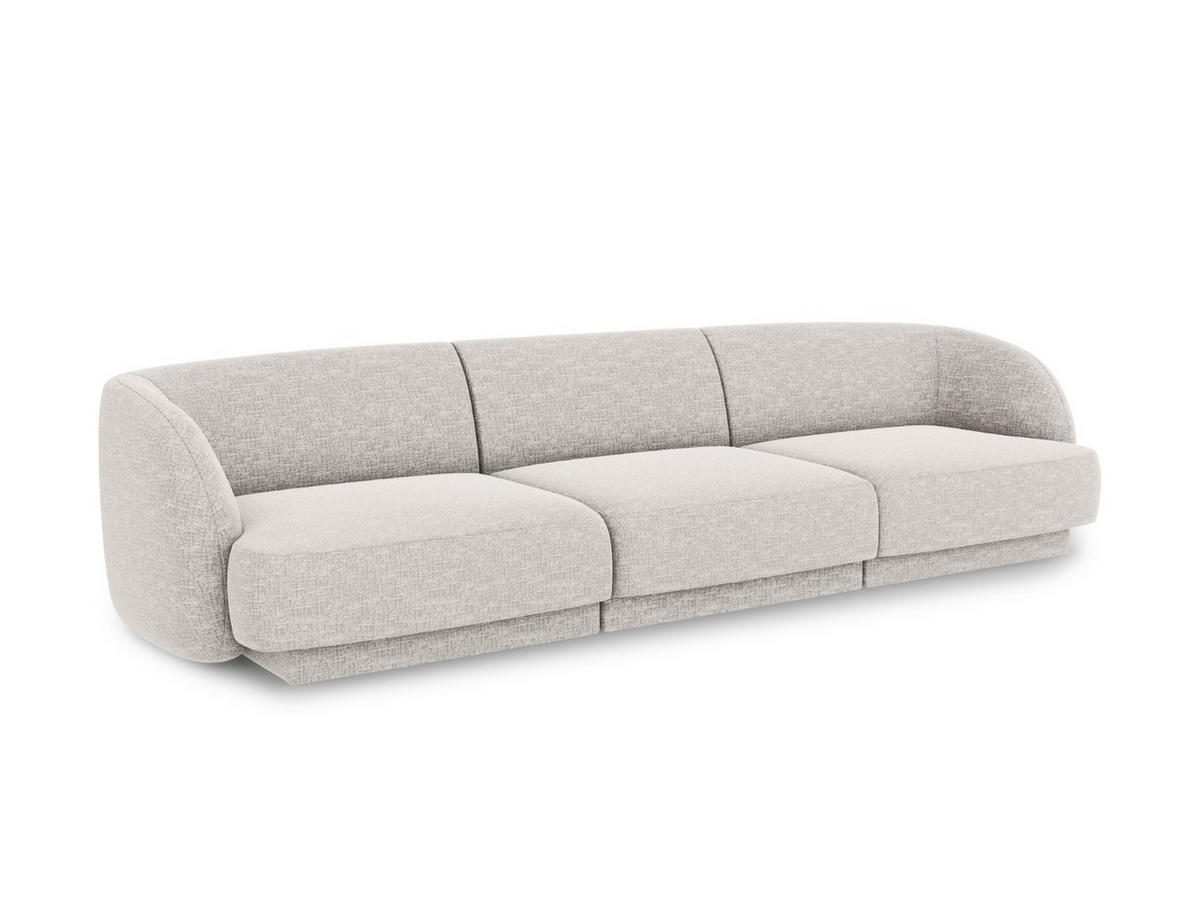 SOFA Miley aus Chenille-Stoff hellgrau 3 Sitzplätze - Hellgrau, Textil (90/70/255cm) - Micadoni