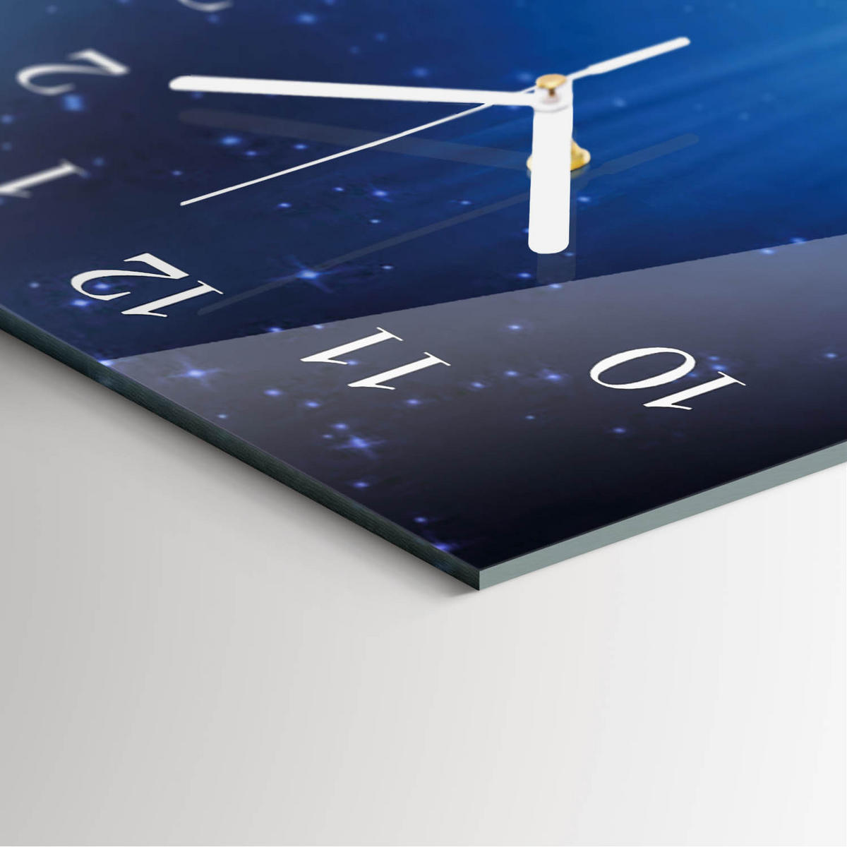 WANDUHR 30x60 cm - Gras - Blau, Glas (30/60/0.4cm) - TULUP
