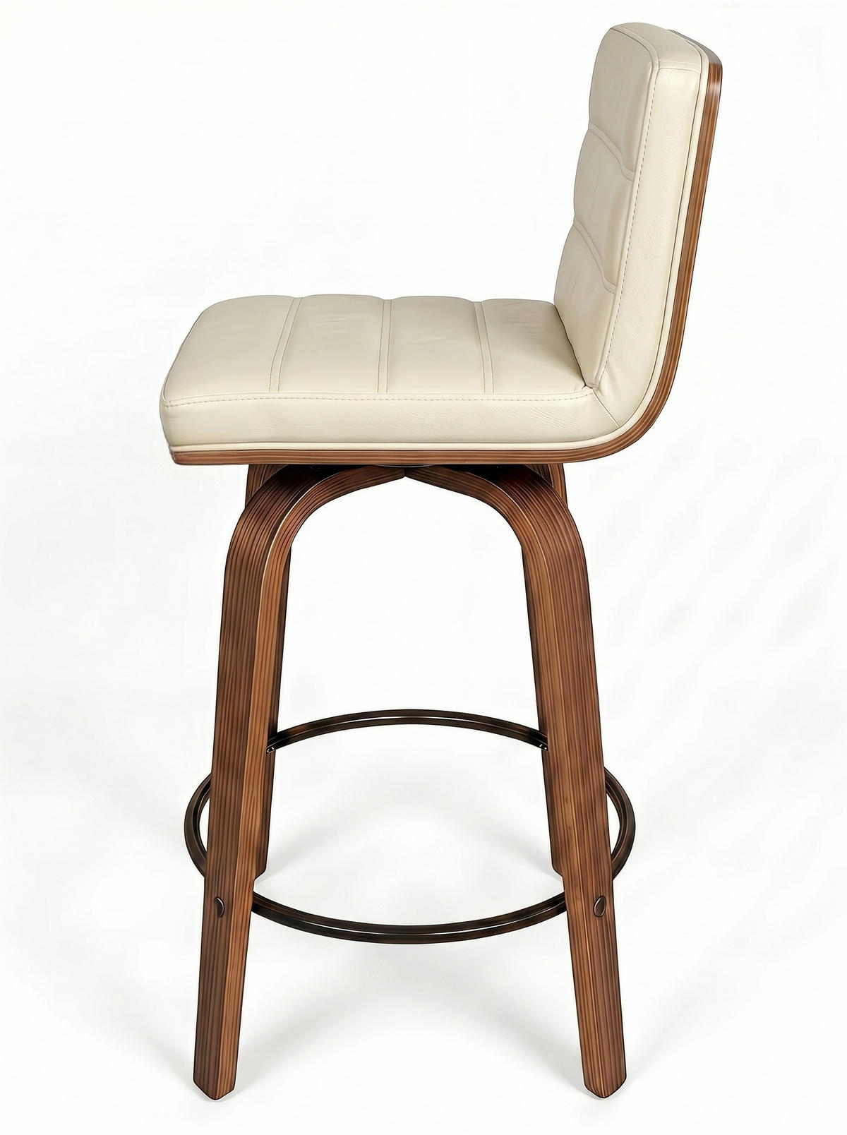 BARHOCKER DE-36437 mit geschwungenen Holzbeinen Creme - Creme, Holz (48/90/40cm) - ComfortXL