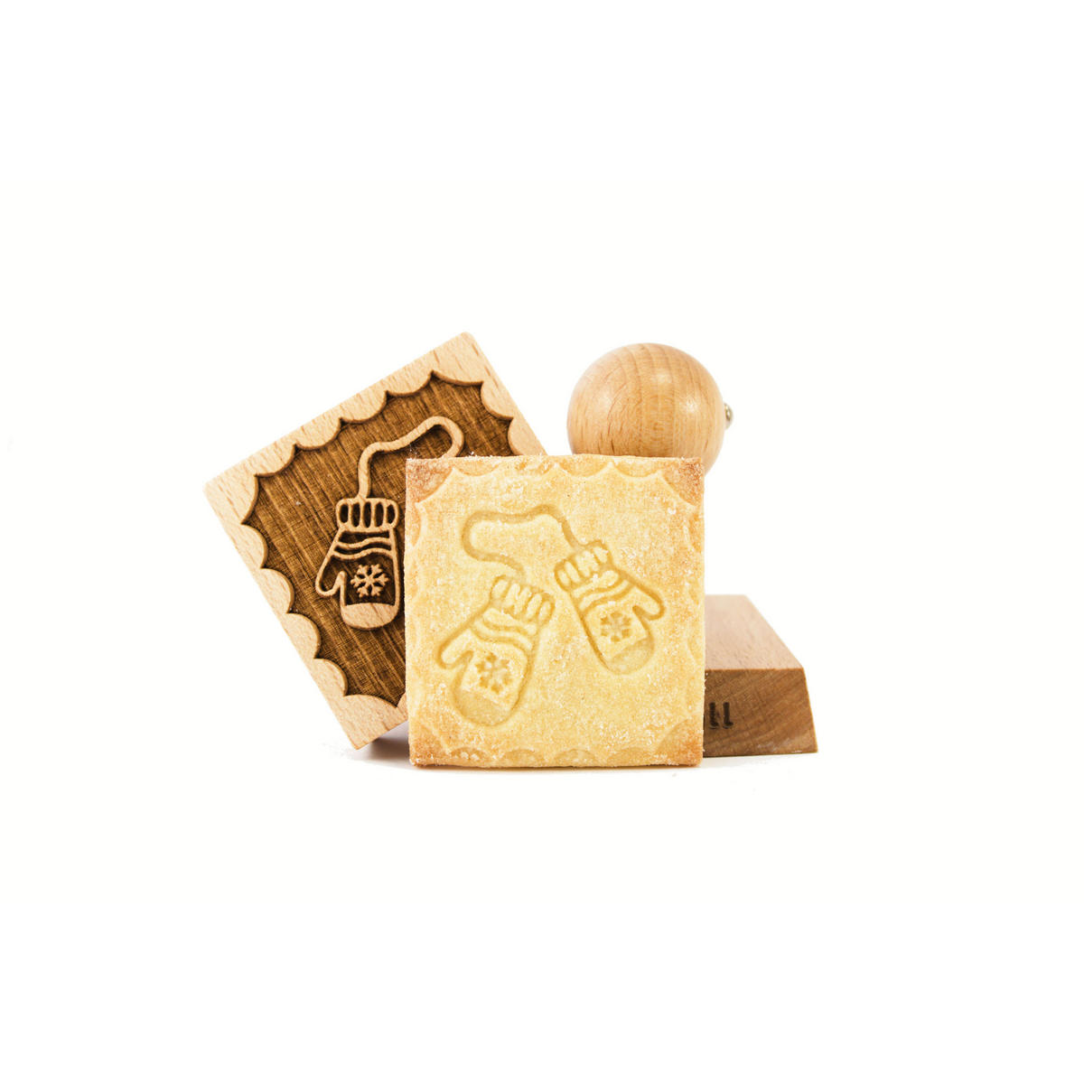 KEKSSTEMPEL Handschuhe, 55x55 mm, Buchenholz - Braun, Holz (5/7/5cm) - Folkroll