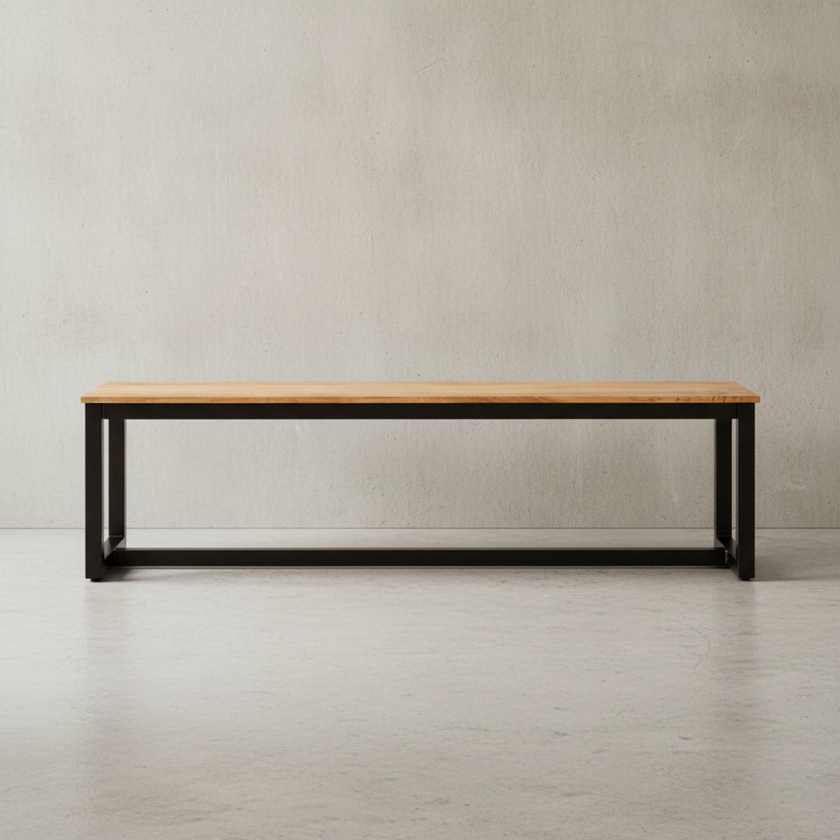 ESSZIMMERBANK Massivholz Metall Loft-Stil ohne Lehne, Akazie 120x40x45 cm - Schwarz/Braun, Holz/Metall (120/45/40cm) - KADIMA DESIGN