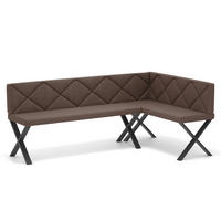 ECKBANK rechts VERO X Webstoff gesteppt, 142/196 cm Braun - Braun, Textil/Metall (142/196cm) - Idohome