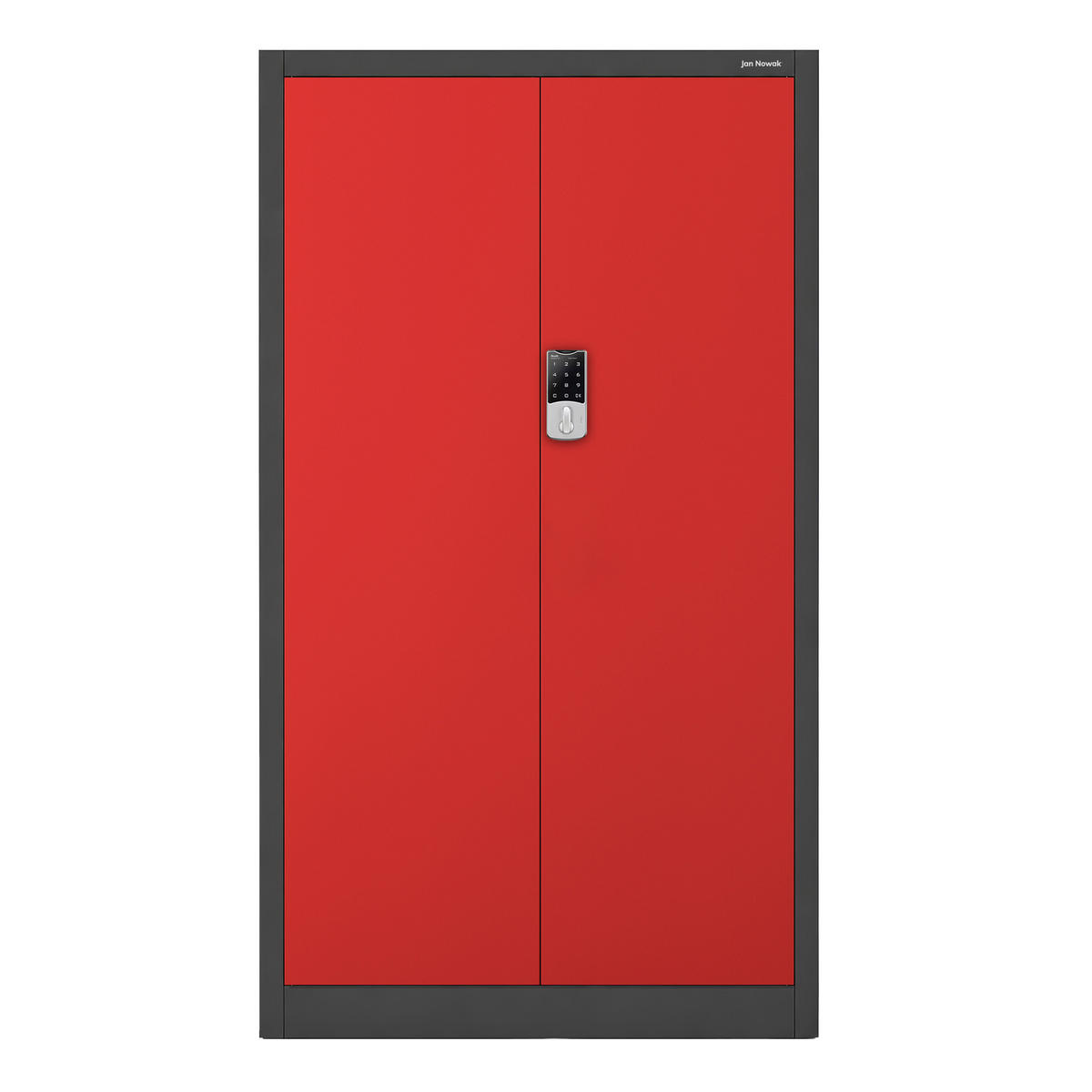 BÜROSCHRANK mit Zahlenschloss DANIEL 185x90x40 cm - Anthrazit/Rot, Metall (90/185/40cm) - Jan Nowak